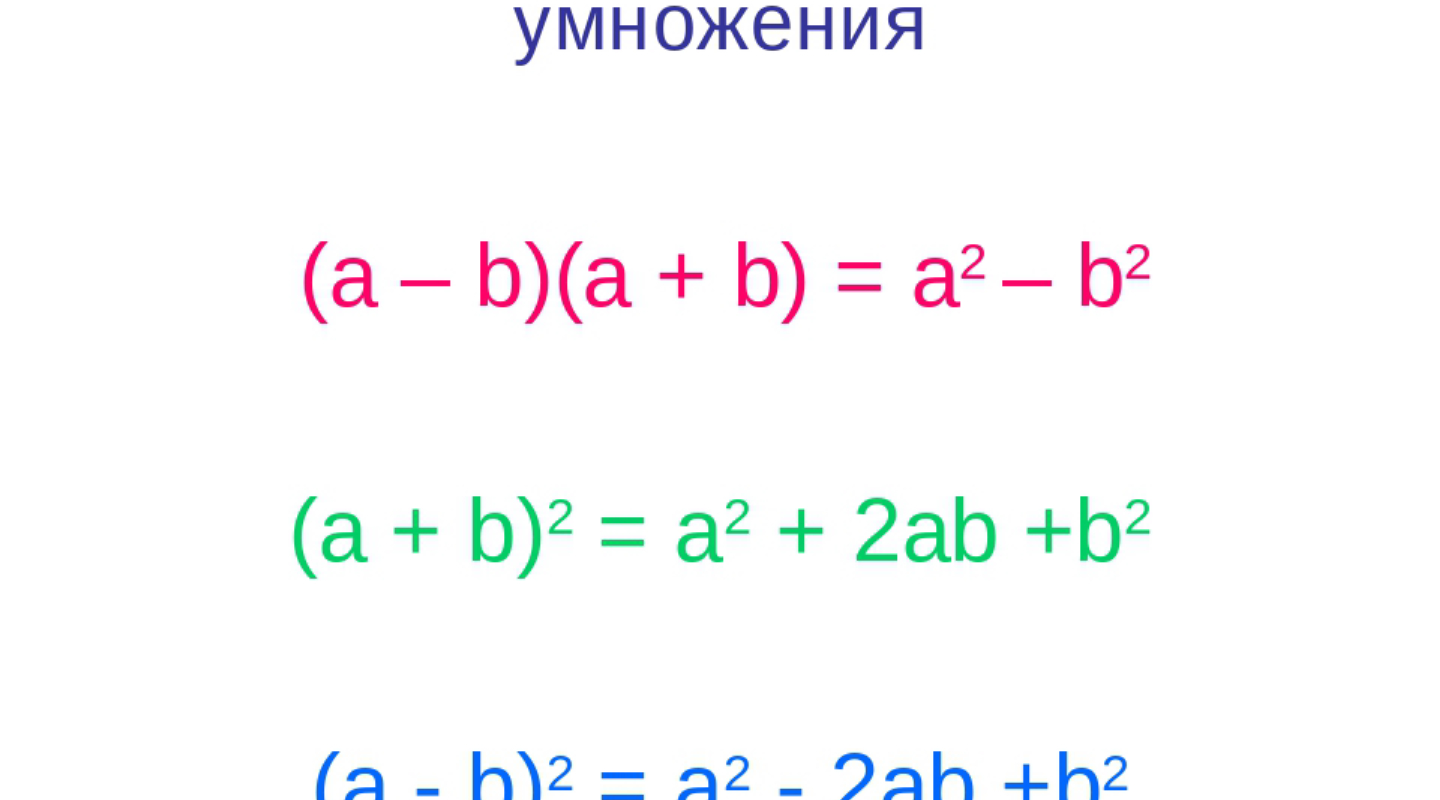 Сокращенное умножение 7 класс. Формулы сокращённого умножения. Математика формулы сокращенного умножения. Формулы сокр умножения. Формулы ФСУ 7 класс.